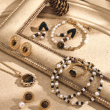 Pure silver tiger's eye pearl earrings