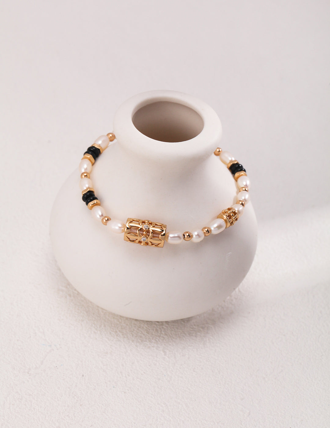 Vintage pure silver pearl bracelet