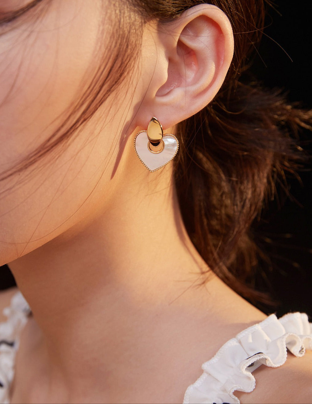 Pure silver mother-of-pearl earrings