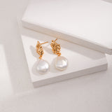 Pure silver Baroque pearl earrings