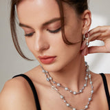Luxury Akoya Pearl Necklace - Authentic "Shinadama" Grey (90cm, 5-8.5mm)