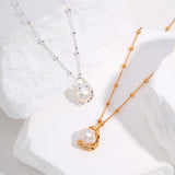 Adjustable Baroque Pearl Necklace - 925 Silver (Silver/Gold-Tone)