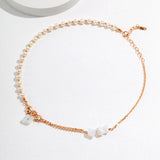 Adjustable Crushed Pearl & Opal Necklace - 925 Silver