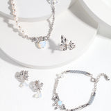 Adjustable Crushed Pearl & Opal Necklace - 925 Silver