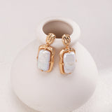Adjustable Natural Pearl Necklace & Earrings Set - Vintage Gold Tone
