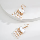 Vintage Pearl & Shell Earrings - 925 Silver (Gold-Tone)