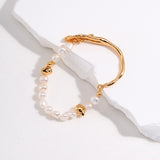 Fluid Pearl Bracelet - 925 Silver (Silver/Gold-Tone)