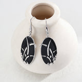 Chinese-Inspired Enamel Earrings - 925 Silver (Gold/Silver-Tone)