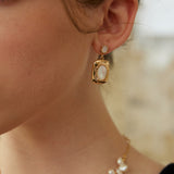 Vintage Gold-Tone Shell Earrings - 925 Silver (3x1.5cm)
