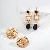 Onyx & Pearl Drop Earrings - 925 Silver (Silver/Gold-Tone, 4cm)