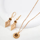 Vintage Gold Tiger's Eye Earrings - 925 Silver (5cm Drop)