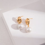 Pearl & Zircon Studs - 925 Silver (Silver/Gold-Tone)