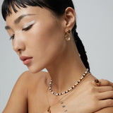 Tiger's Eye & Pearl Drop Earrings - Gold-Tone 925 Silver