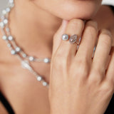 Adjustable Akoya Pearl Ring - 925 Silver