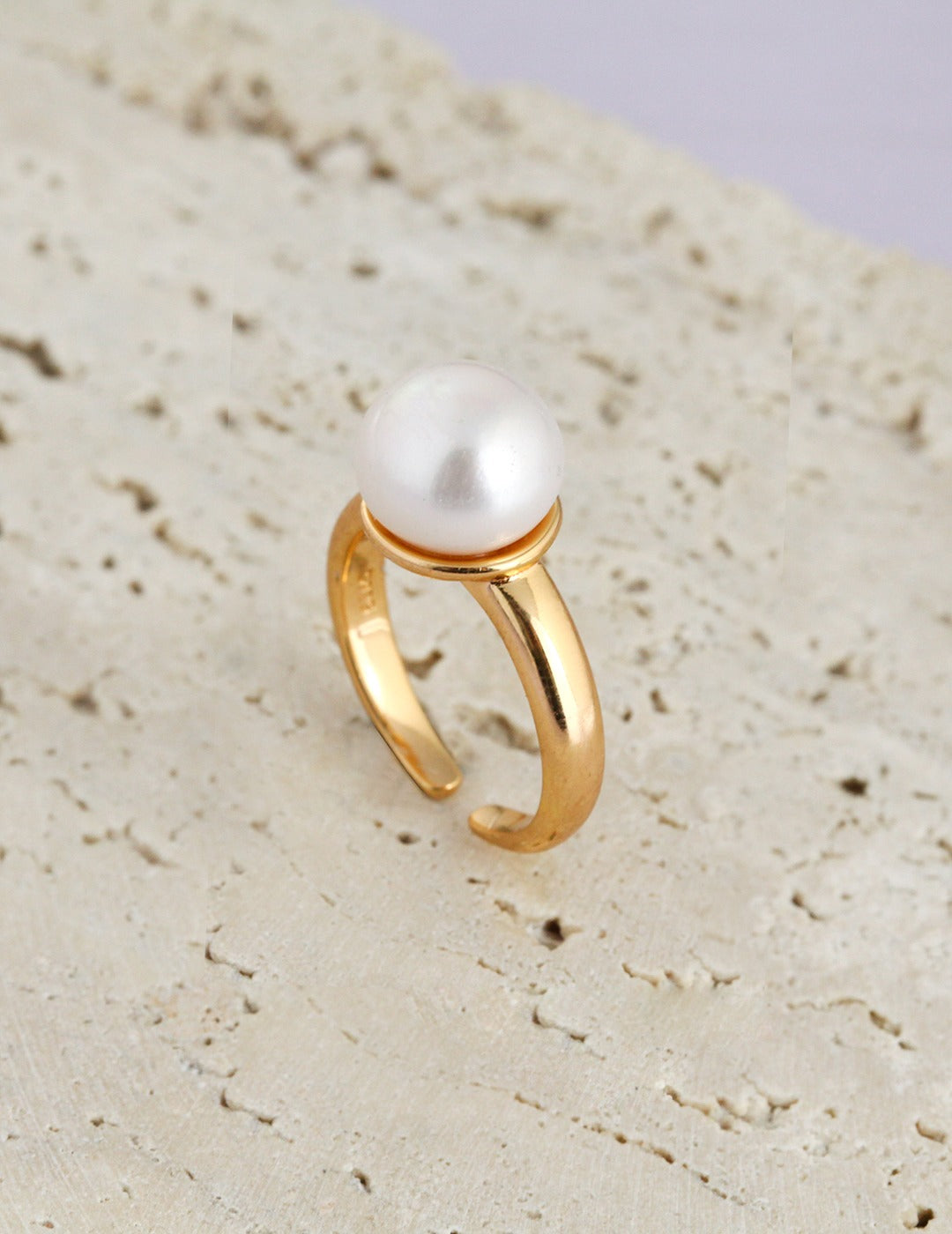 Executive Pearl Ring - 925 Sterling Silver (Silver Tone / Gold Tone)