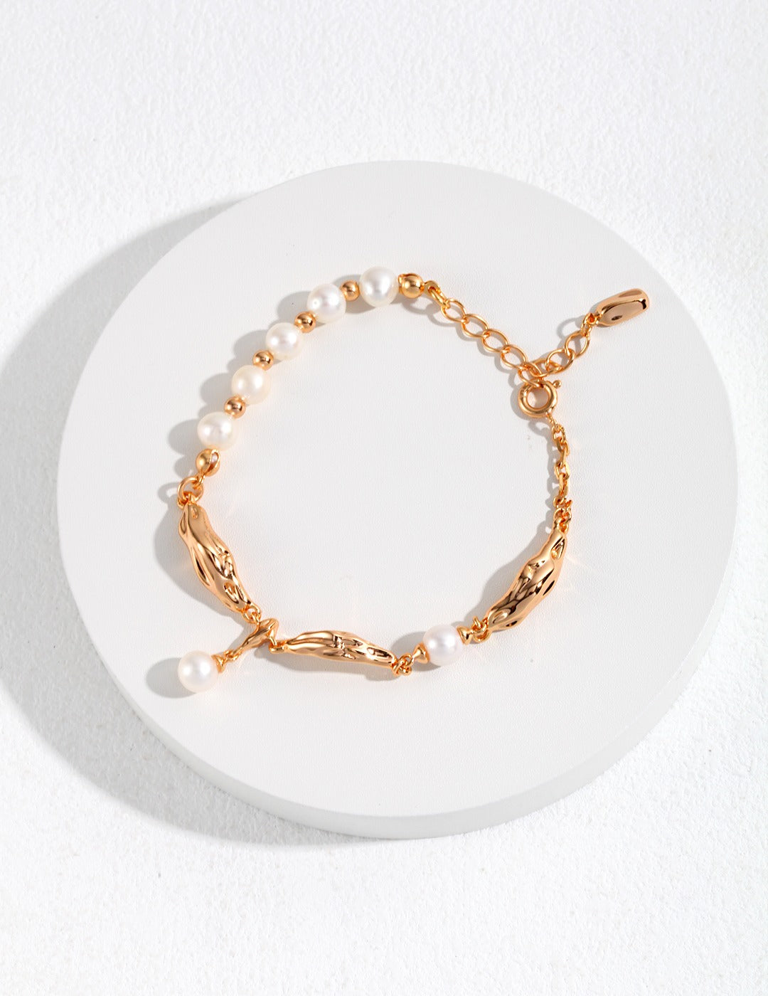 Scarf Pearl Bracelet - 925 Sterling Silver (Silver Tone / Gold Tone)