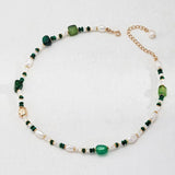 Adjustable Pearl & Malachite Bracelet - Gold-Tone 925 Silver
