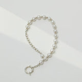 Adjustable Baroque Pearl Necklace & Bracelet Set - 925 Silver