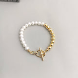 Classic Pearl Bracelet - Gold-Tone 925 Silver