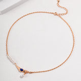 Natural pearl necklace with moon elements