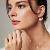 Natural rice-grain pearl earrings