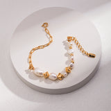 Natural potato Baroque Pearl series pure silver pearl bracelet