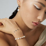 Natural potato Baroque Pearl series pure silver pearl bracelet