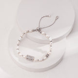 Vintage pure silver pearl bracelet