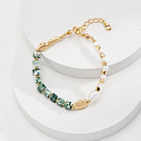Emerald green square gemstone bracelet