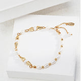 The golden lines pearl bracelet