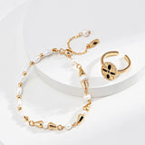 The golden lines pearl bracelet