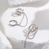 Pure silver pearl ear clip