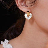 Pure silver mother-of-pearl earrings