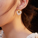 Pure silver mother-of-pearl earrings