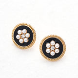 Pure silver imitation pearl earring stud
