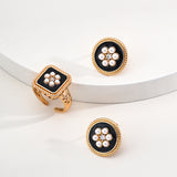 Pure silver imitation pearl earring stud