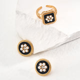 Pure silver imitation pearl earring stud