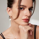 Pure silver Baroque pearl earrings