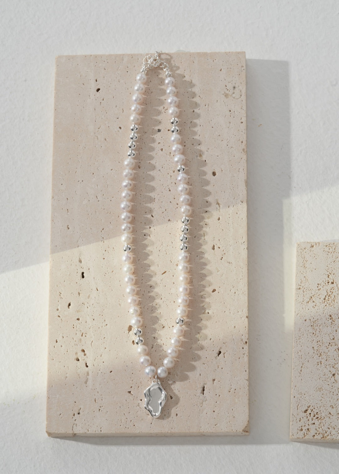 Mirror Lake Collection: Sterling Silver & Pearl Necklace