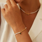 Adjustable 925 Silver & Natural Pearl Set - Necklace & Bracelet