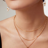 Adjustable 925 Silver & Lapis Lazuli Necklace - Vintage Gold