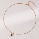Adjustable 925 Silver & Lapis Lazuli Necklace - Vintage Gold
