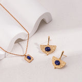 Adjustable 925 Silver & Lapis Lazuli Necklace - Vintage Gold