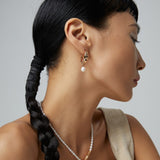 Adjustable Ribbon Pearl Jewelry Set - Necklace, Bracelet & Earrings (Silver-Tone/Gold-Tone)