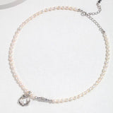 Adjustable Ribbon Pearl Jewelry Set - Necklace, Bracelet & Earrings (Silver-Tone/Gold-Tone)