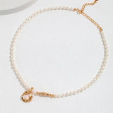 Adjustable Ribbon Pearl Jewelry Set - Necklace, Bracelet & Earrings (Silver-Tone/Gold-Tone)