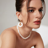 Baroque Pearl Shell Jewelry Set - Necklace & Earrings (Gold-Tone 925 Silver)