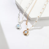Adjustable Opal & Pearl Necklace - Silver/Gold-Tone 925 Sterling Silver