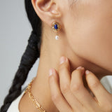 Lapis Lazuli Jewelry Set - Necklace & Earrings (Gold-Tone 925 Silver)