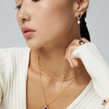 Lapis Lazuli Jewelry Set - Necklace & Earrings (Gold-Tone 925 Silver)
